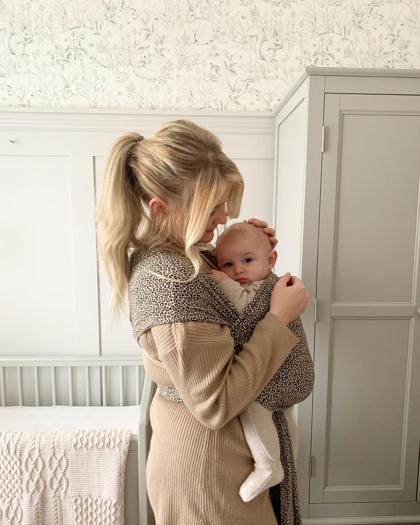 The Maine Baby Sling Wrap Leopard Print Bon and Bear